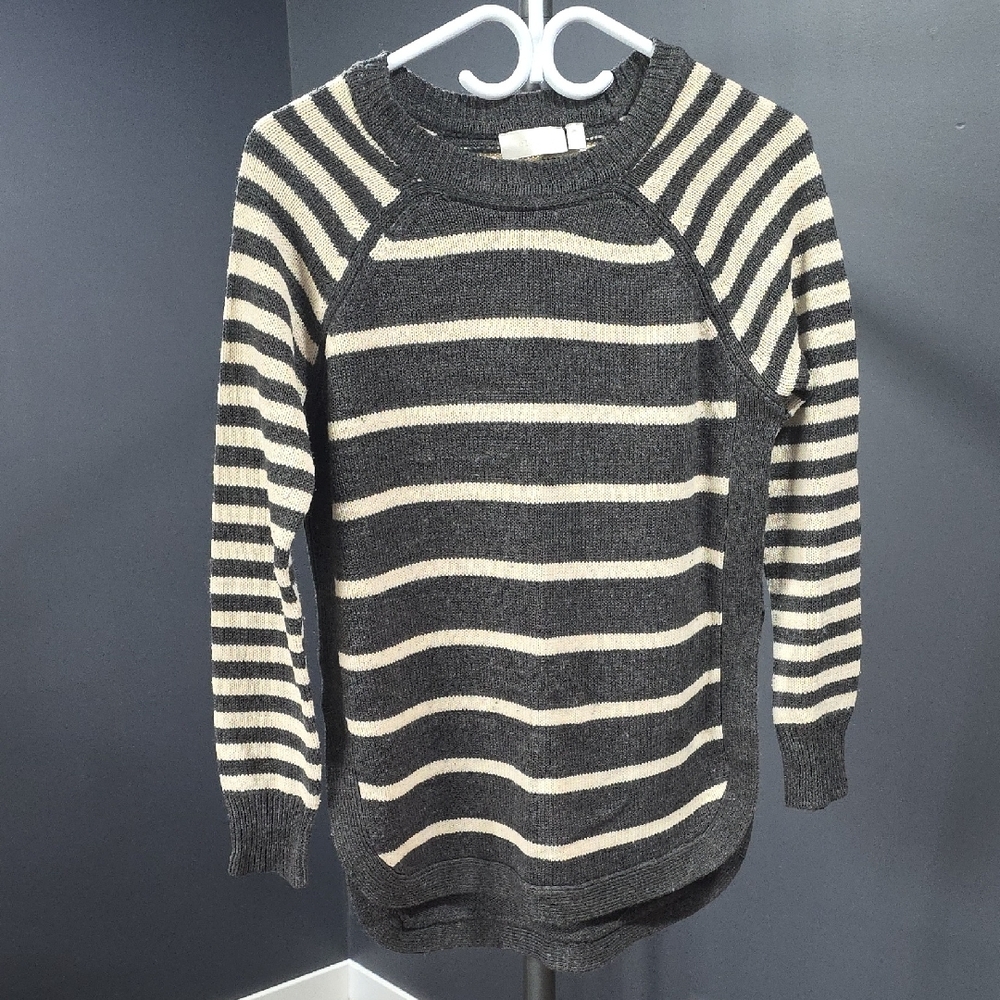 Striped Black and Cream Women's Sweater
